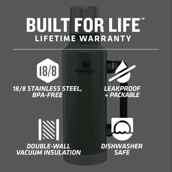Stanley Classic Legendary Bottle, 2qt | 1.9L: Hammertone Green