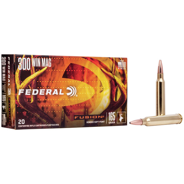 Federal Fusion Rifle Ammunition: 300 Win Mag, 165 gr, FSP, 3080 fps, Model F300WFS2