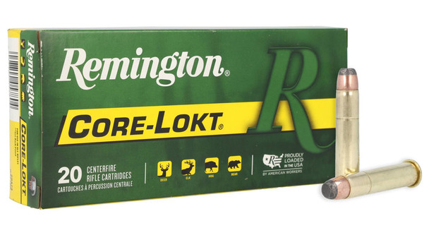 Remington Core-Lokt Ammunition: 45-70 Government, 405 Grain, Core-Lokt Soft Point, 1600 fps, Qty: 20