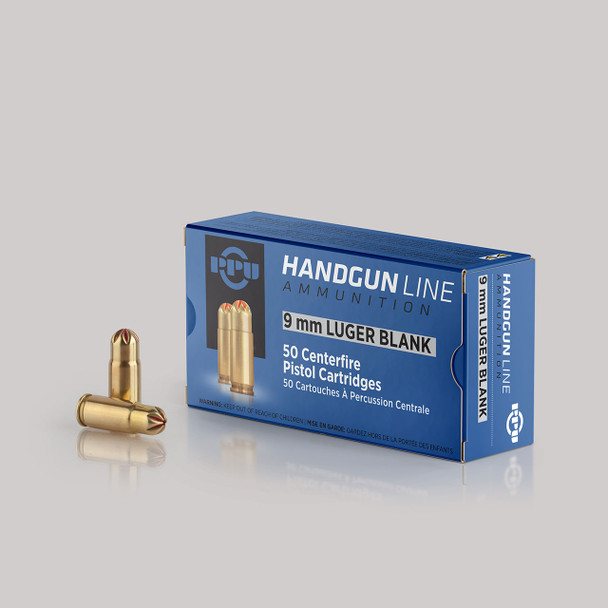 PPU Handgun Line Ammunition: 9mm Luger Blank, Qty: 50 | PPB9L