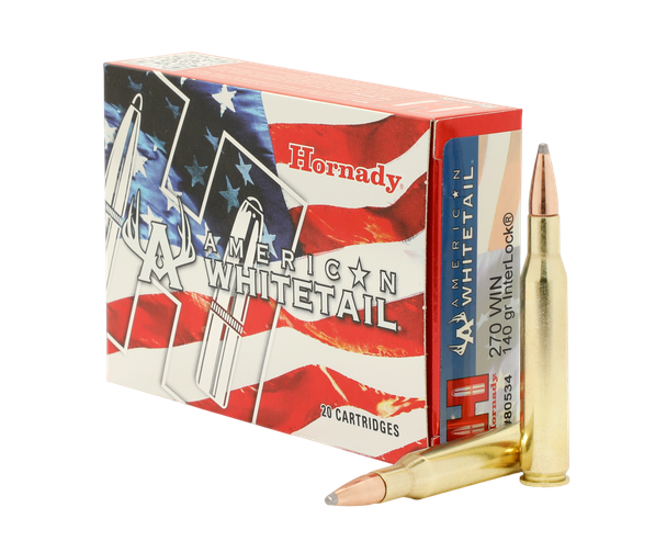 Hornady American Whitetail Ammunition: 270 Win, 140 Grain, SP InterLock, 2940 fps