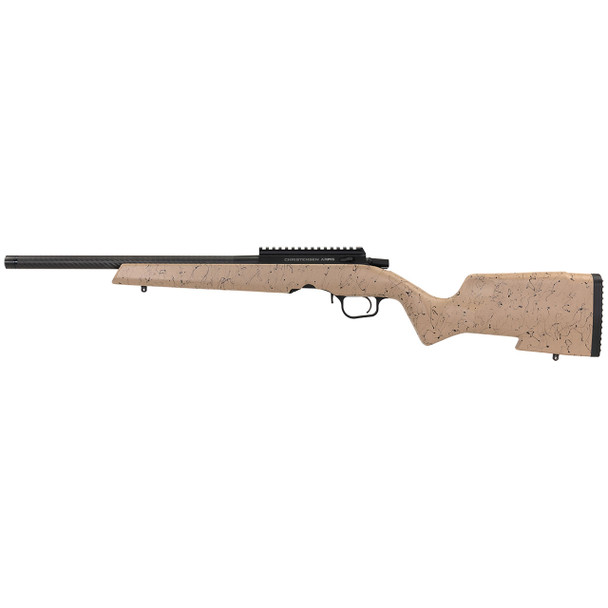 Christensen Arms Ranger Rifle, Tan with Black Webbing - 17 HMR, 18" Barrel, Model 801-12015-00