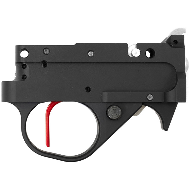 KIDD Two Stage Trigger Assembly for Ruger 10/22, Black: Red Straight Trigger, 8oz/8oz, Ext. Mag Release, 22 LR Hammer Spring