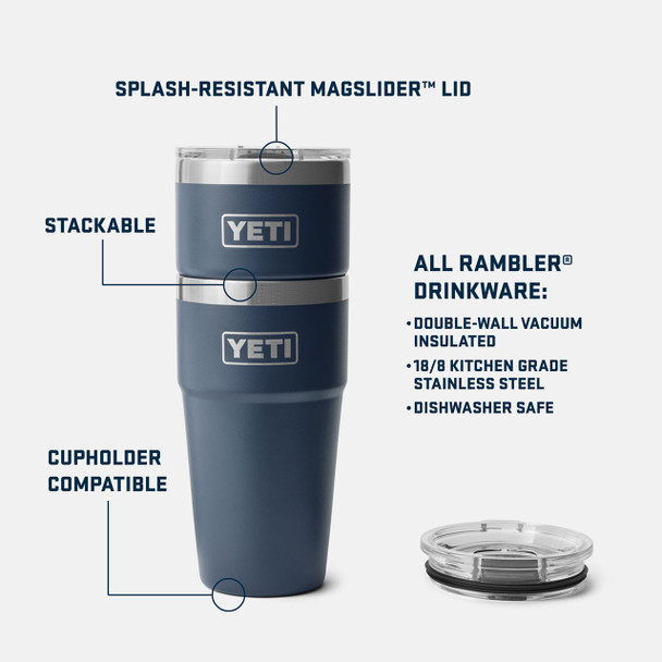 YETI Rambler Stackable Cup with Magslider Lid, 591 mL: Wild Vine Red