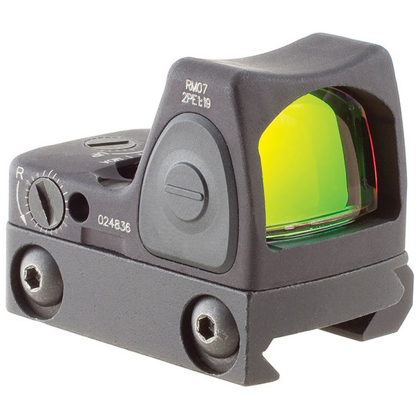Trijicon RMR Type 2 Adjustable LED Reflex Sight: 6.5 MOA Red Dot, Low Picatinny Rail Mount, Model RM07-C-700680