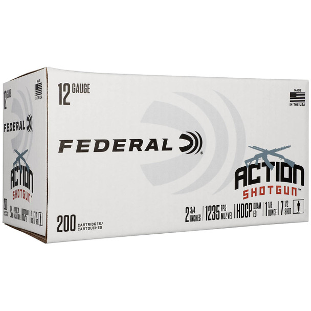 Federal Action Shotgun Ammunition: 12 Gauge, 2-3/4", #7.5, Lead, 1-1/8 oz, 1235 fps, Model AS12H 7.5