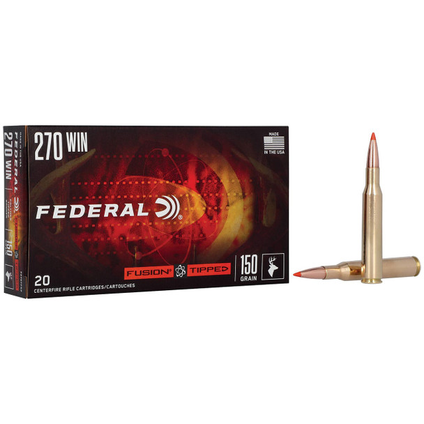 Federal Fusion Tipped Ammunition: 270 Win, 150 gr, Tipped Fusion, 2850 fps, Model F270TFS2