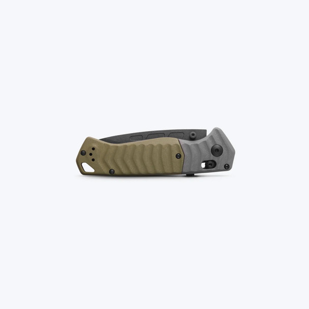 Benchmade 593BK PSK Knife: Gray & OD Green G10, Drop-Point