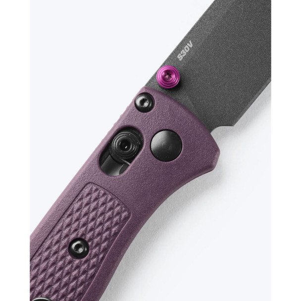 Benchmade 533GY-09 Mini Bugout Knife: Dark Purple Grivory, Drop-Point