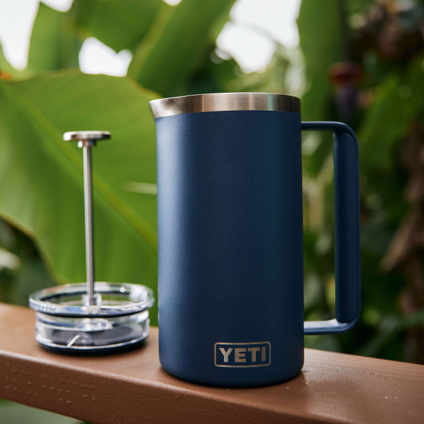 YETI Rambler French Press with Twist-To-Lock French Press Lid, 1.9 L / 64 oz: Wetlands Brown