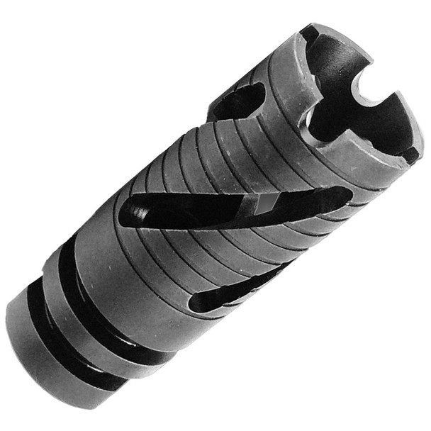 Infinite Product Solutions Spiral Phantom Flash Hider: 5/8x24, Black Stainless Steel