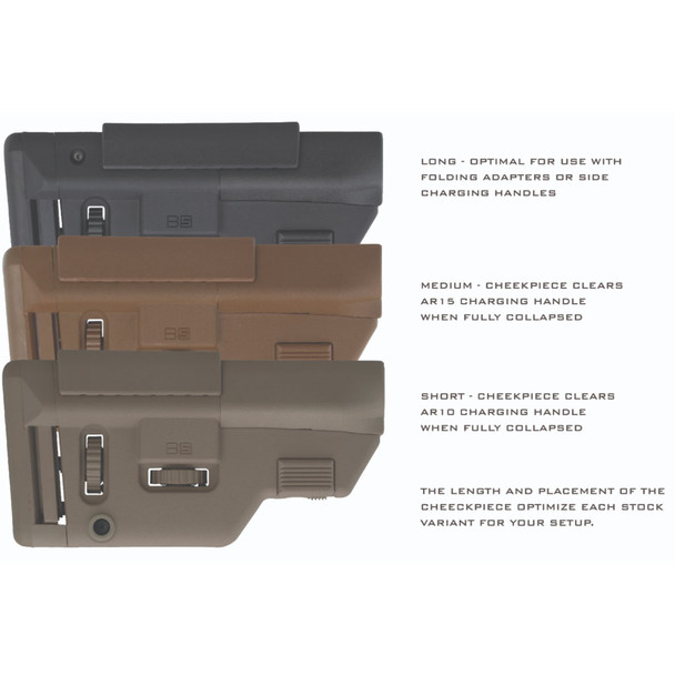B5 Systems Collapsible Precision Stock - Medium: Black
