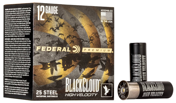 Federal Black Cloud FS Steel High Velocity Ammunition: 12 Gauge, BB Shot, 3 in, 1 1/8 oz, 1635 fps, Qty: 25