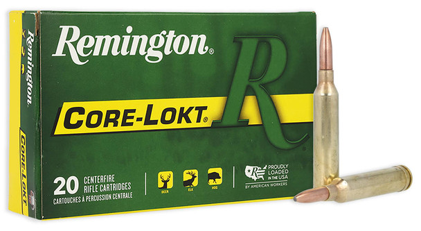 Remington Core-Lokt Ammunition: 264 Win Mag, 140 Grain, Pointed Soft Point Core Lokt, 3030 fps, Qty: 20