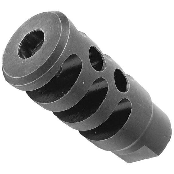 Infinite Product Solutions X-Treme Muzzle Brake: 1/2x28 RH, Black Stainless Steel