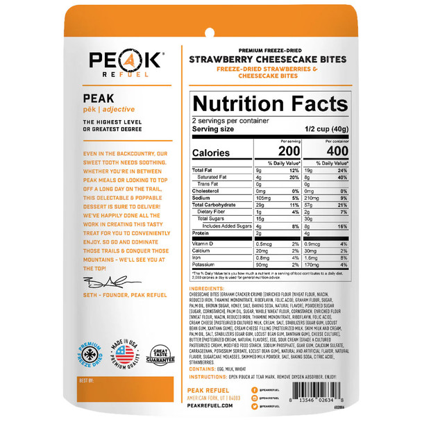 Peak Refuel Dessert, Strawberry Cheesecake Bites