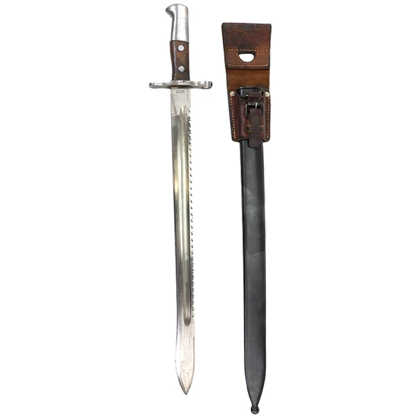 Schmidt-Rubin Swiss M1914 Pioneer Bayonet w/ Serial #: Incl. Scabbard, Frog