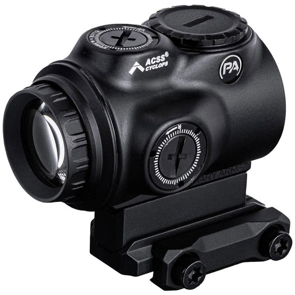 Primary Arms GLx 1x MicroPrism Scope, Black: Red Illuminated ACSS Cyclops Reticle, Model 710071