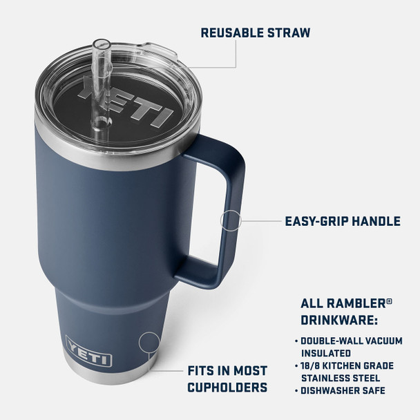 YETI Rambler Straw Mug with Straw Lid, 1.2 L / 42 oz: Cherry Blossom