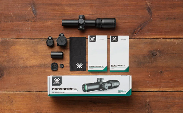 Vortex Optics Crossfire HD 1-4x24 SFP Riflescope: 30mm Tube, Illuminated Dead-Hold 2A BDC (MOA) Reticle | CFR-1401I