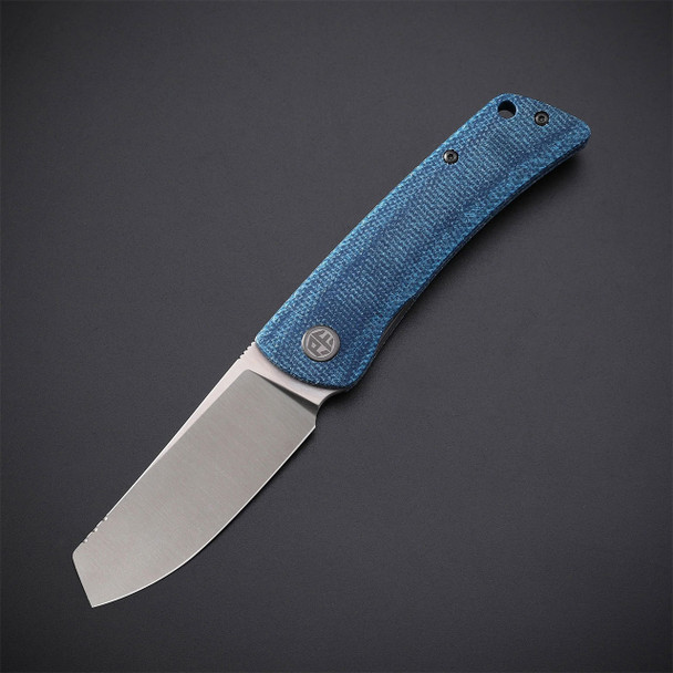 Petrified Fish Flavorist Knife: Blue Micarta, Cleaver, Model PFE05BMP-K110