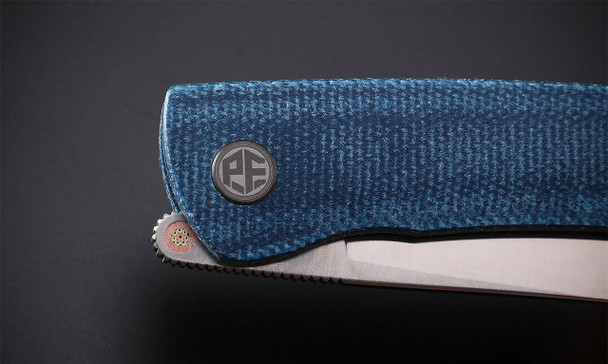 Petrified Fish Flavorist Knife: Blue Micarta, Cleaver, Model PFE05BMP-K110