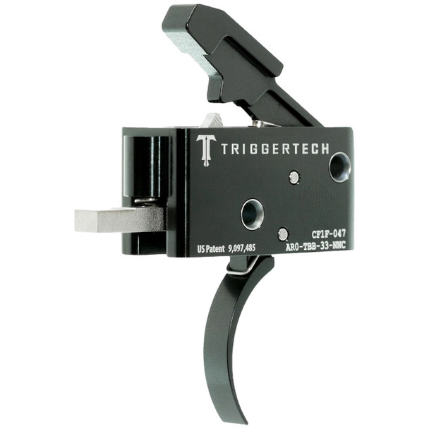 TriggerTech AR15 Competitive Two-Stage Trigger: PVD Black Curved Lever