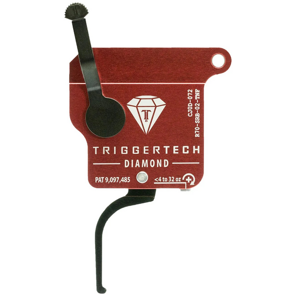 TriggerTech Remington 700 Diamond Single-Stage Trigger w/o Bolt Release, RH: PVD Black Flat Lever