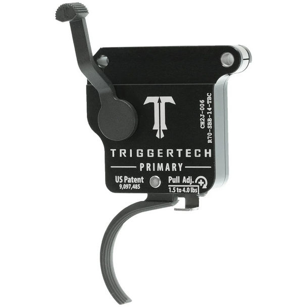 TriggerTech Remington 700 Primary Single-Stage Trigger w/ Bolt Release, RH: PVD Black Curved Lever