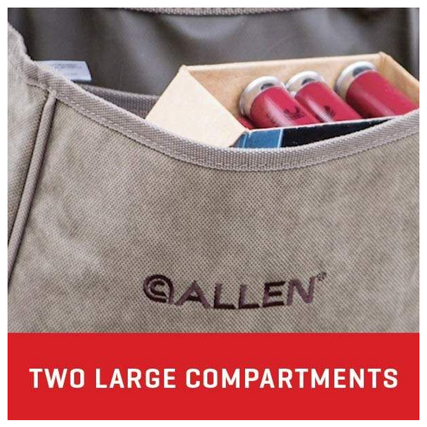 Allen Shotgun Shell Pouch w/ Belt, Soft Canvas & Leather: Olive Drab