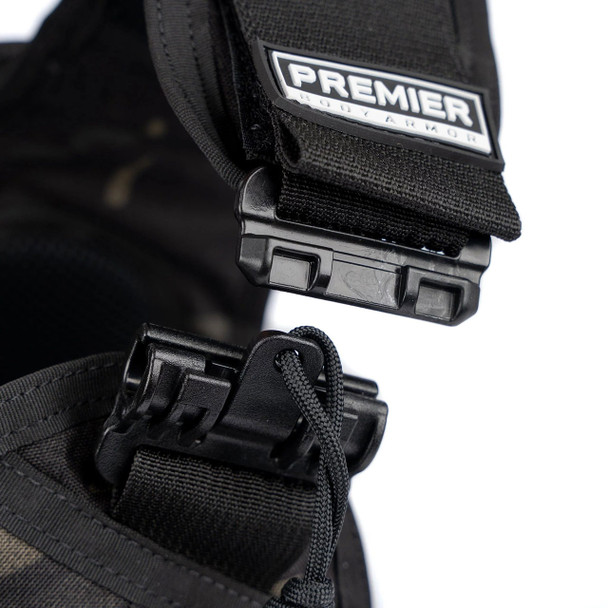Premier Body Armor Core Mission Plate Carrier w/ Level IIIA Cummerbund Armor, MultiCam Black