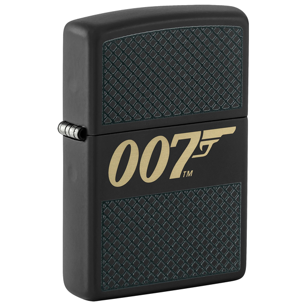 Zippo Windproof Lighter: 218 Bond BT 007 Gun Logo, Black