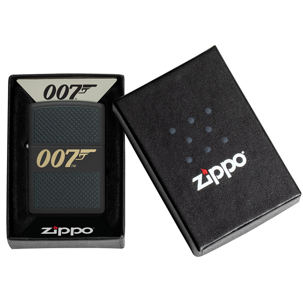 Zippo Windproof Lighter: 218 Bond BT 007 Gun Logo, Black