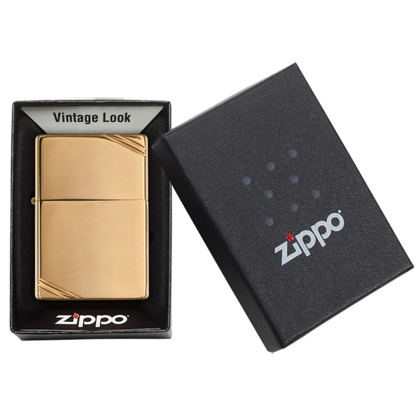 Zippo Windproof Lighter: Vintage High Polish Brass