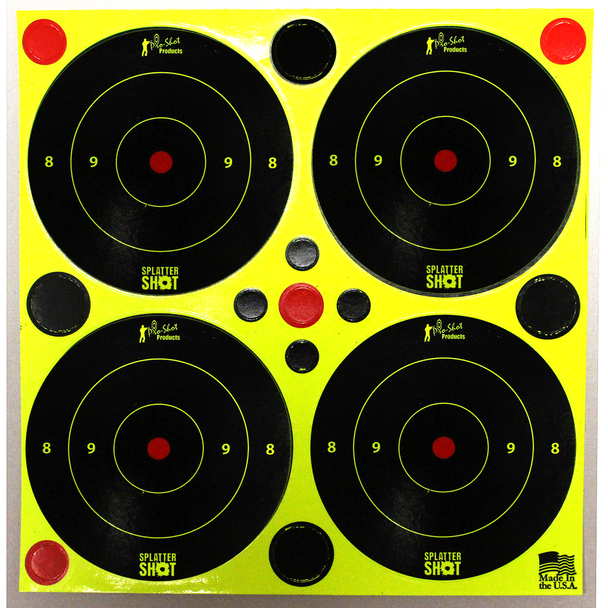 Pro-Shot SplatterShot Green Bullseyes w/ Pasters Peel & Stick Targets 3": 48-Pk