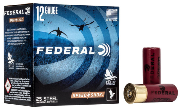 Federal Speed-Shok Ammunition: 12 Gauge, BB Shot, 2-3/4 in, 1 1/8 oz, 1500 fps, Qty: 25