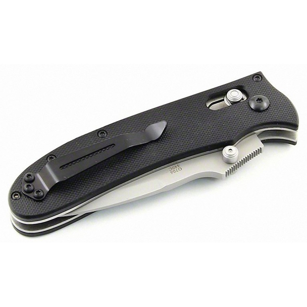 Ganzo Knife G704 Folding Knife, Black: Drop Point, Plain Edge Blade, Model G704-BK