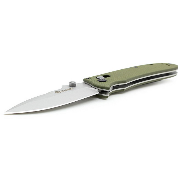 Ganzo Knife G704 Folding Knife, OD Green: Drop Point, Plain Edge Blade, Model G704-GR