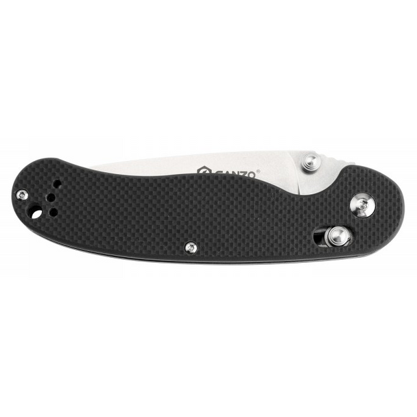 Ganzo Knife D727M Folding Knife, Black: Drop Point, Plain Edge Blade, Model D727M-BK