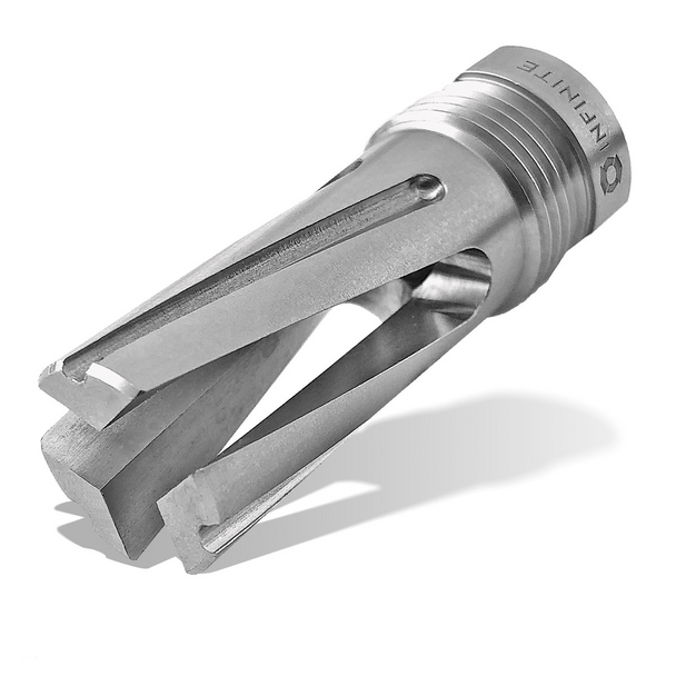 Infinite Product Solutions Three-Prong Flash Hider, 22 Cal: Stainless Steel