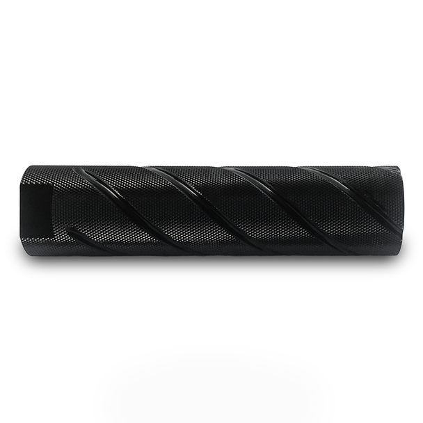 Infinite Product Solutions 13/16-16 Knurled Spiral Fluted Sound Redirect Sleeve 5.75": Black Aluminum