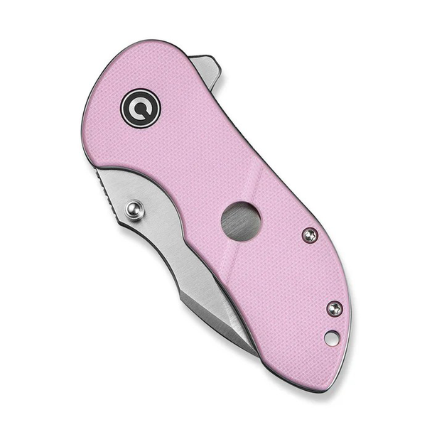 CIVIVI Gordo Knife: 2.51", Drop Point, Plain Edge, Satin Finished Blade, Powder Pink G10 Handle, Model C22018C-4
