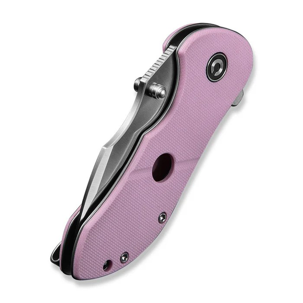 CIVIVI Gordo Knife: 2.51", Drop Point, Plain Edge, Satin Finished Blade, Powder Pink G10 Handle, Model C22018C-4