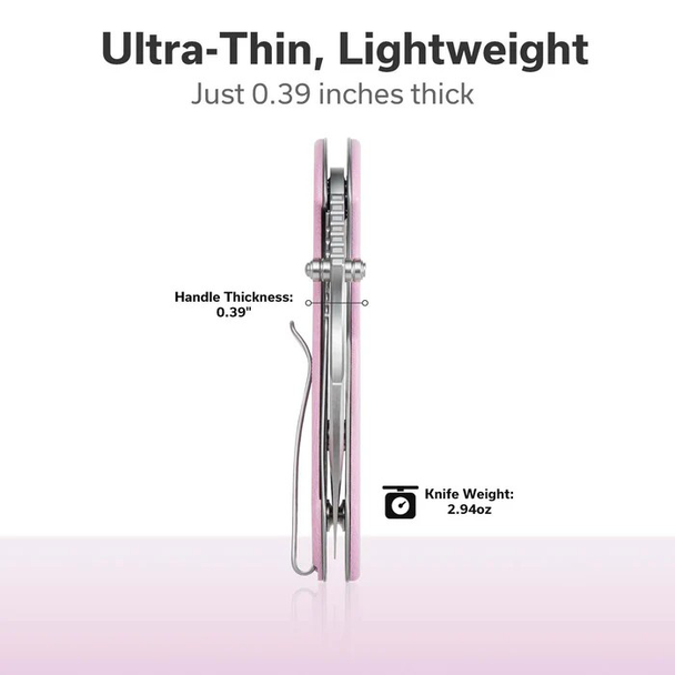 CIVIVI Gordo Knife: 2.51", Drop Point, Plain Edge, Satin Finished Blade, Powder Pink G10 Handle, Model C22018C-4