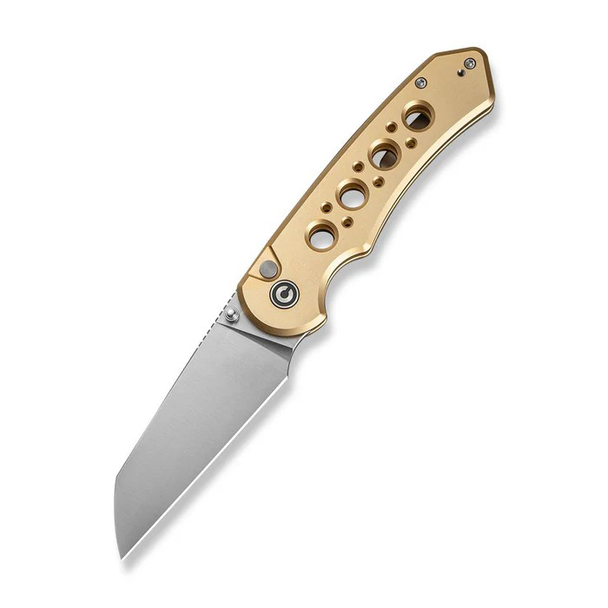 CIVIVI Pragma Prime Knife: 3.49", Wharncliffe, Satin Finished Blade, Champagne Aluminum Handle, Model C24067-3