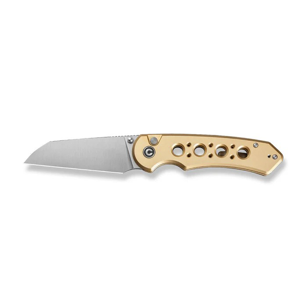 CIVIVI Pragma Prime Knife: 3.49", Wharncliffe, Satin Finished Blade, Champagne Aluminum Handle, Model C24067-3