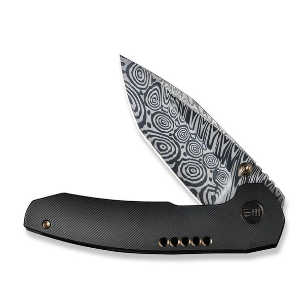 WE Knife Trogon Knife: 3.2", Spear Point, Plain Edge, Blade, Black Titanium Handle, Model WE22002B-DS1