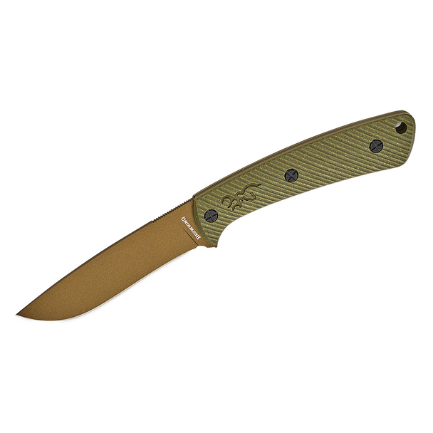 Browning Back Country Fixed Knife: 3.5", D2, Smoked Bronze Cerakote Blade, OD Green G10 Handle, Model 3220542