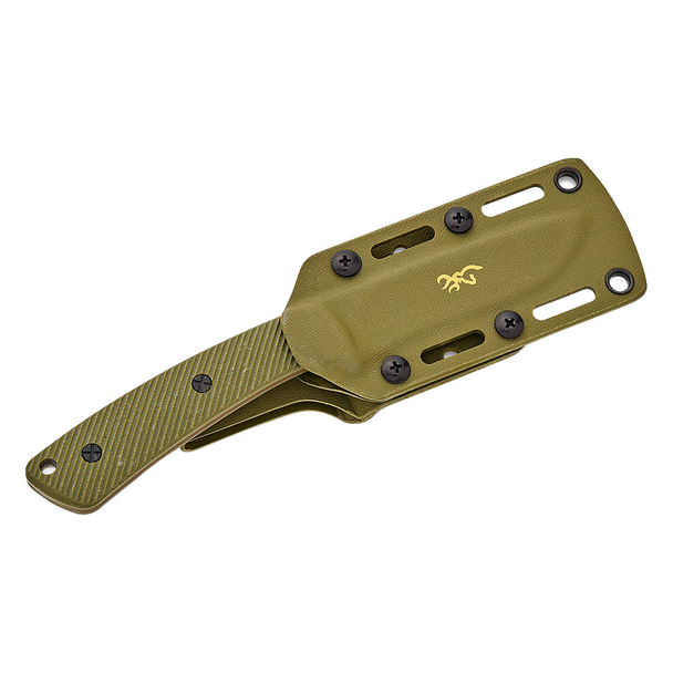 Browning Back Country Fixed Knife: 3.5", D2, Smoked Bronze Cerakote Blade, OD Green G10 Handle, Model 3220542