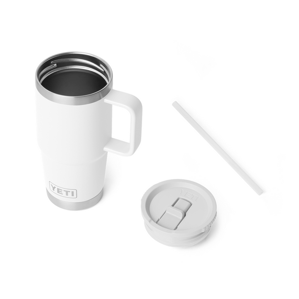 YETI Rambler Travel Mug w/ Colour-Matched Straw Lid, 591 mL / 20 oz: White